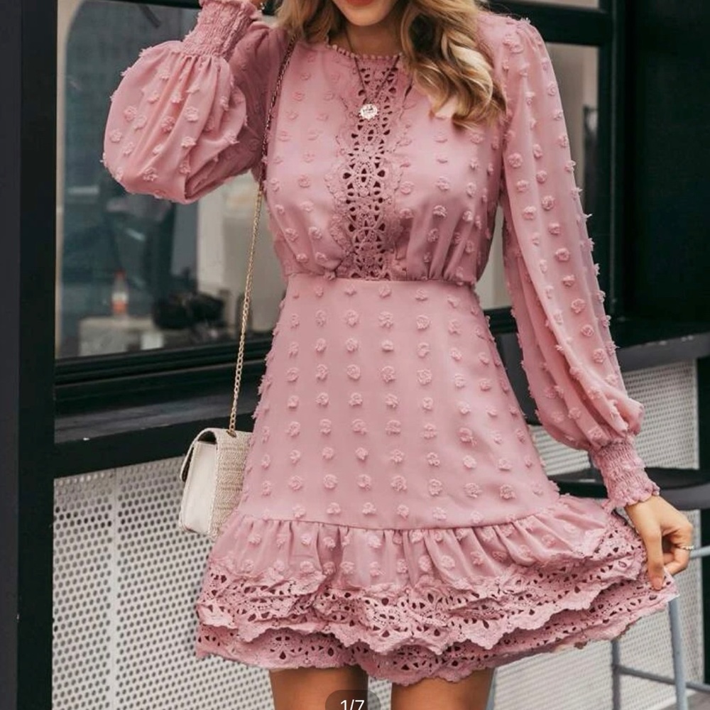 Lace trim dress